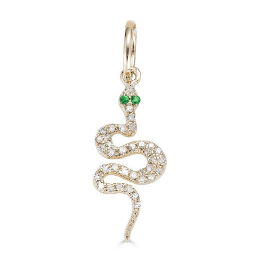 14K Diamond Snake Charm - Nolita