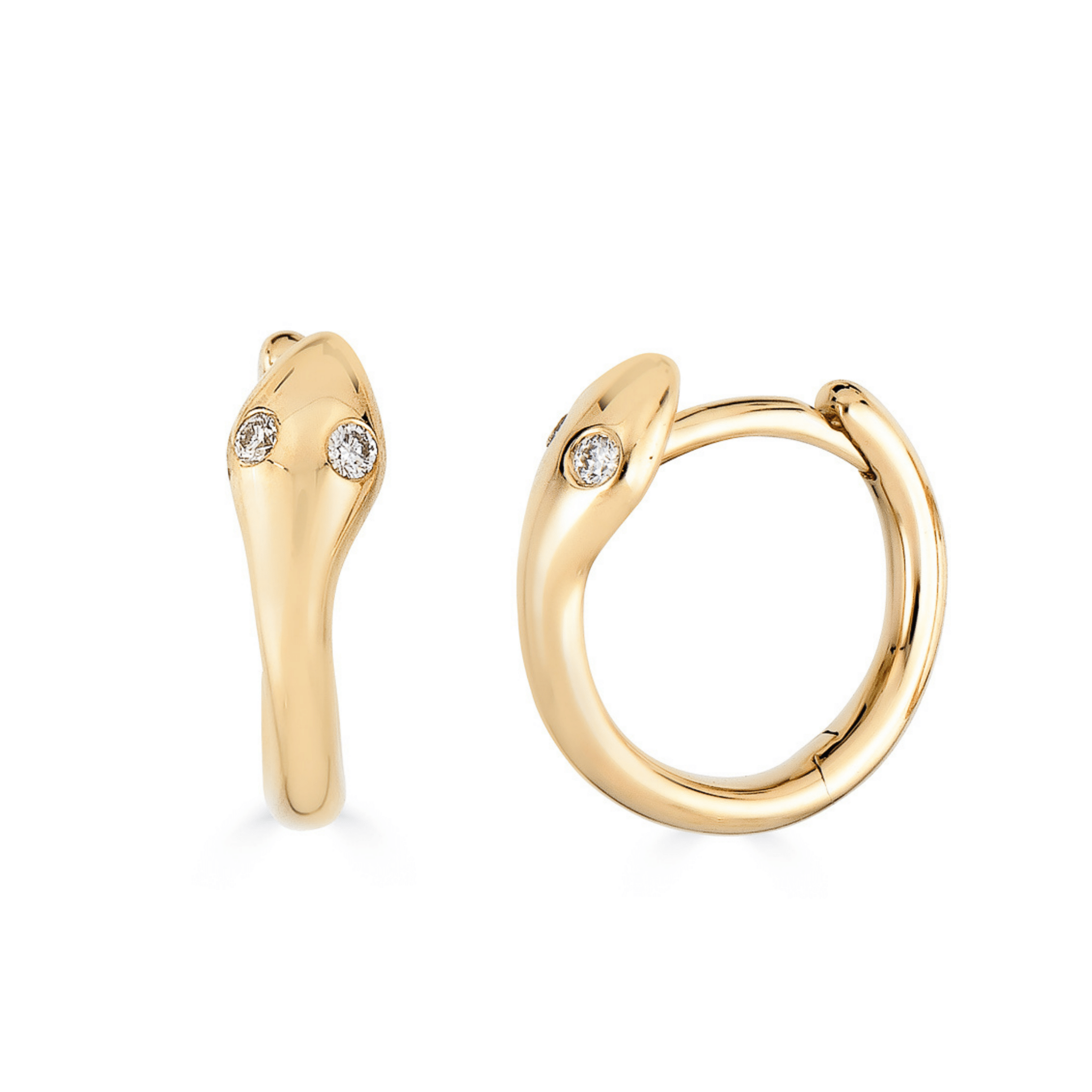 14K Diamond Snake Earrings - Nolita