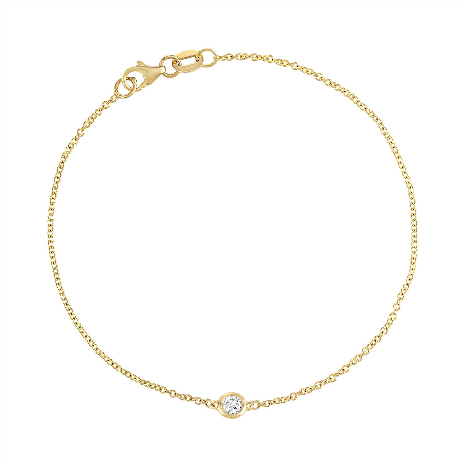 14K Diamond Solitaire Bracelet - Nolita