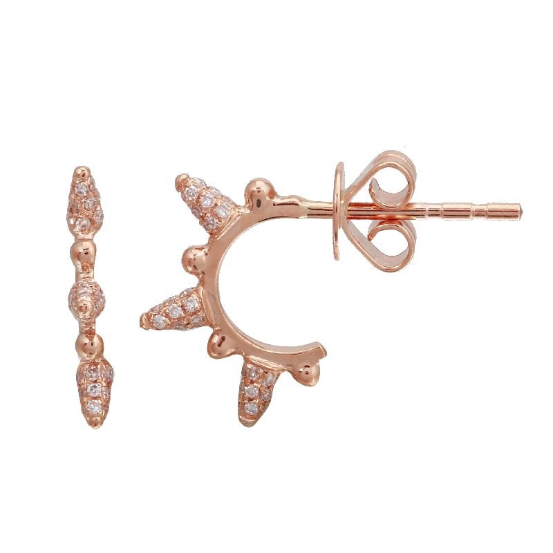 14K Diamond Spike Earrings - Nolita