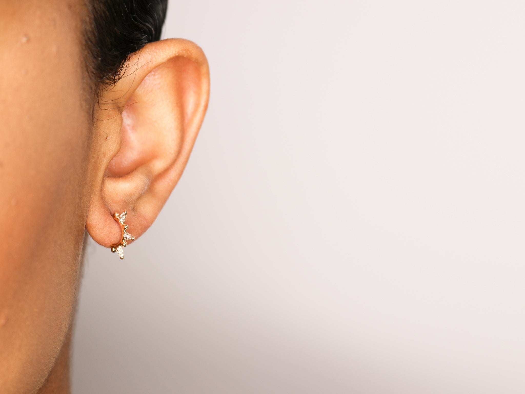14K Diamond Spike Earrings - Nolita