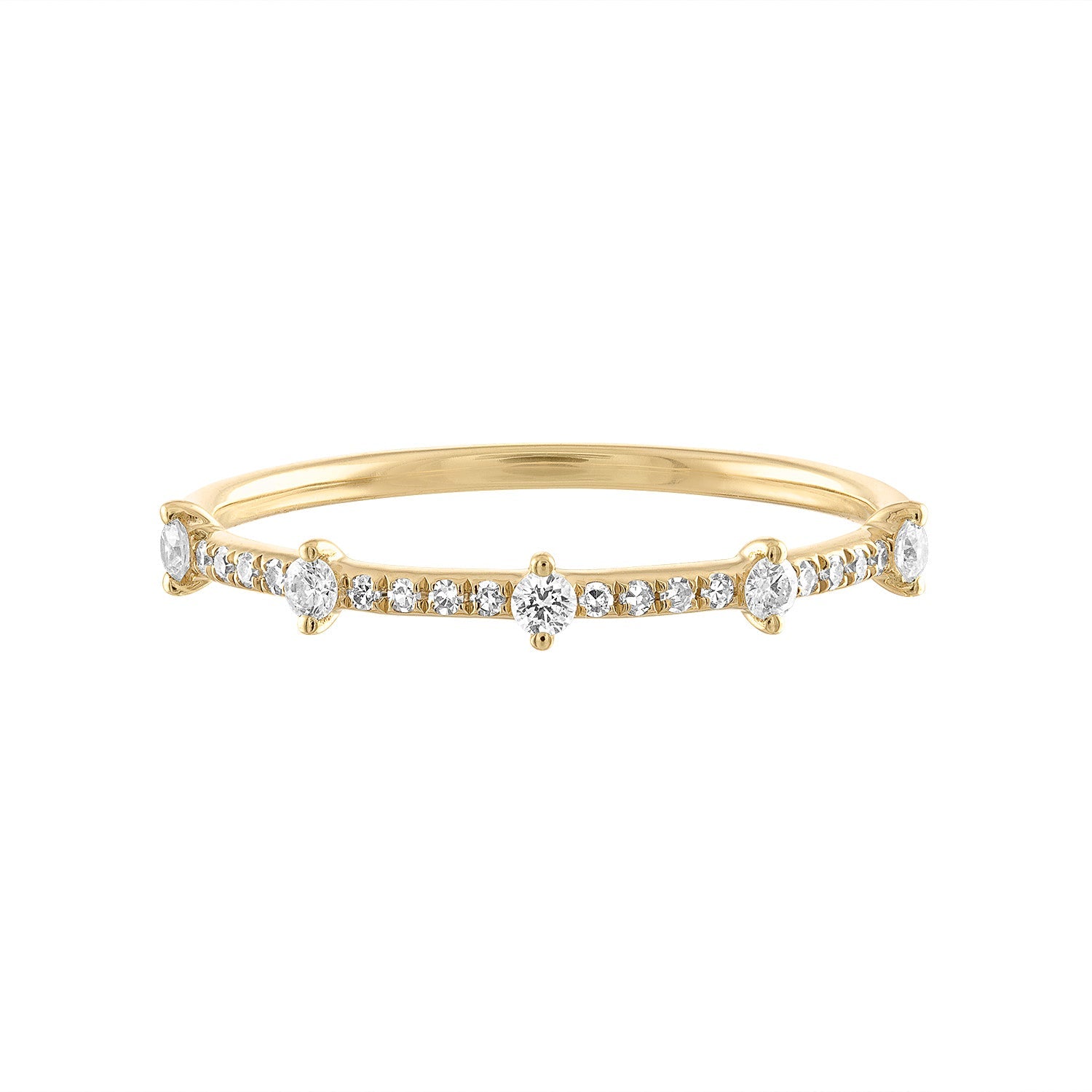 14K Diamond Station Ring - Nolita