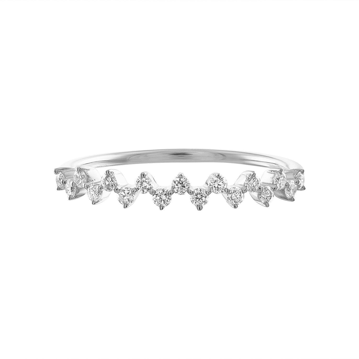 14K Diamond Zig Zag Ring - Nolita