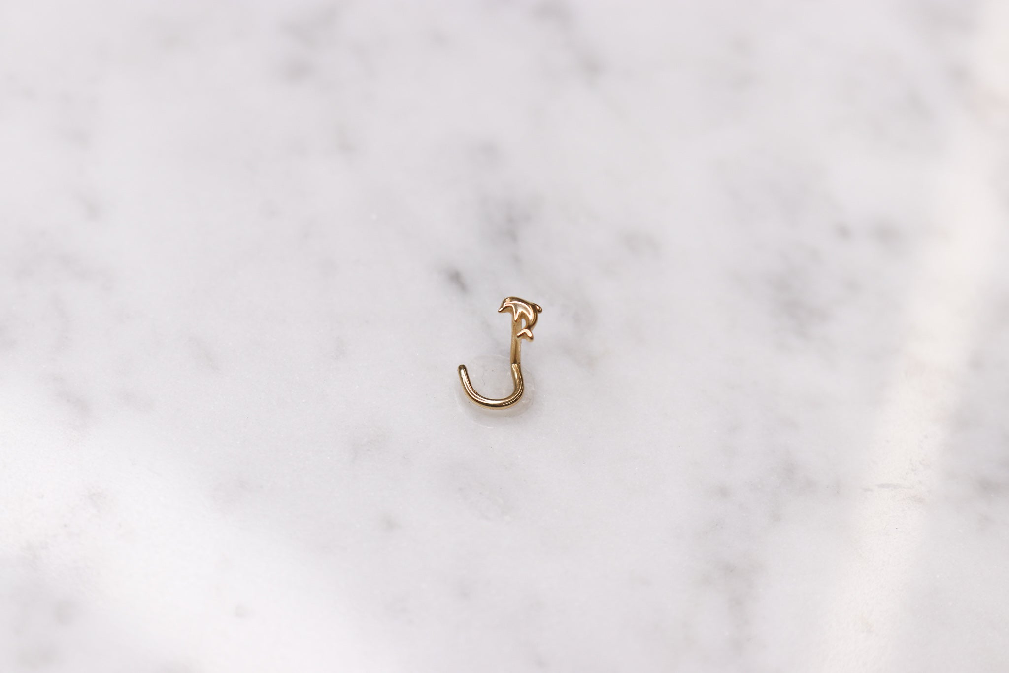 14K Dolphin Nose Stud - Nolita