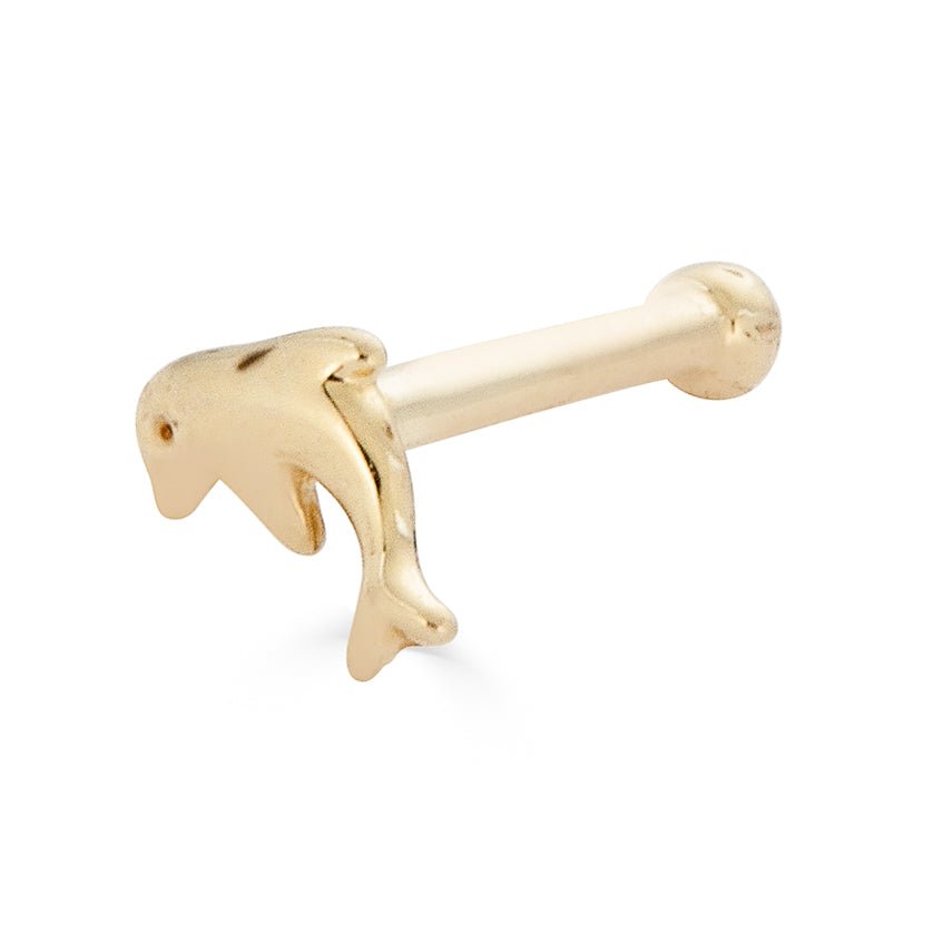 14K Dolphin Nose Stud - Nolita