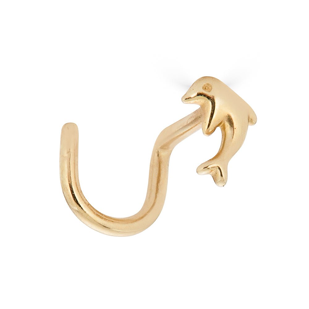 14K Dolphin Nose Stud - Nolita