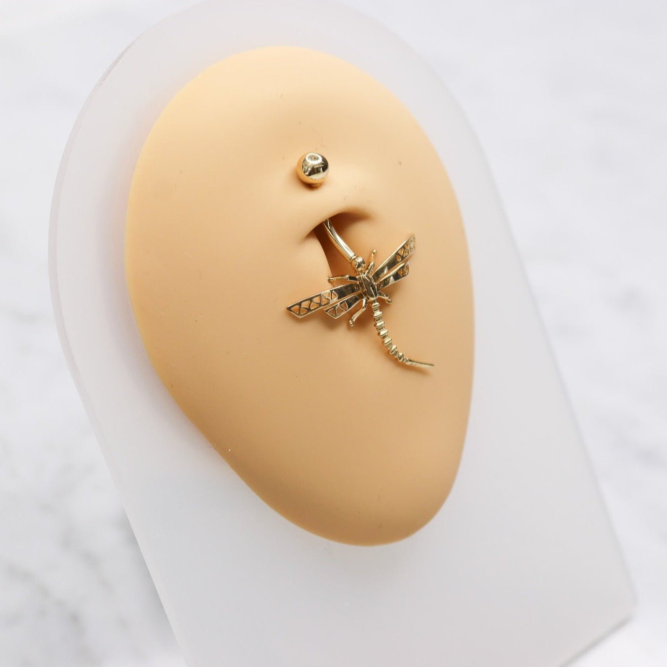 14K Dragon Fly Belly Ring - Nolita