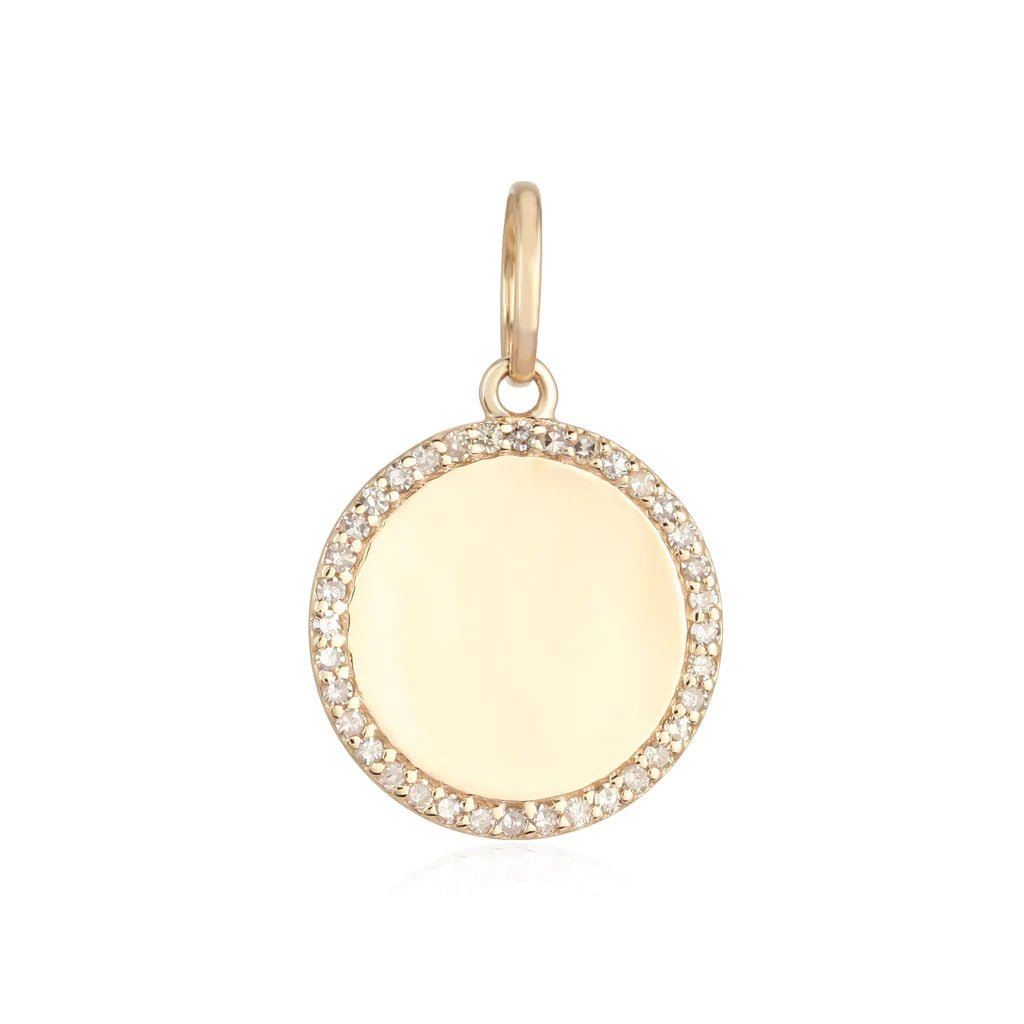 14K Engravable Disc Charm - Nolita