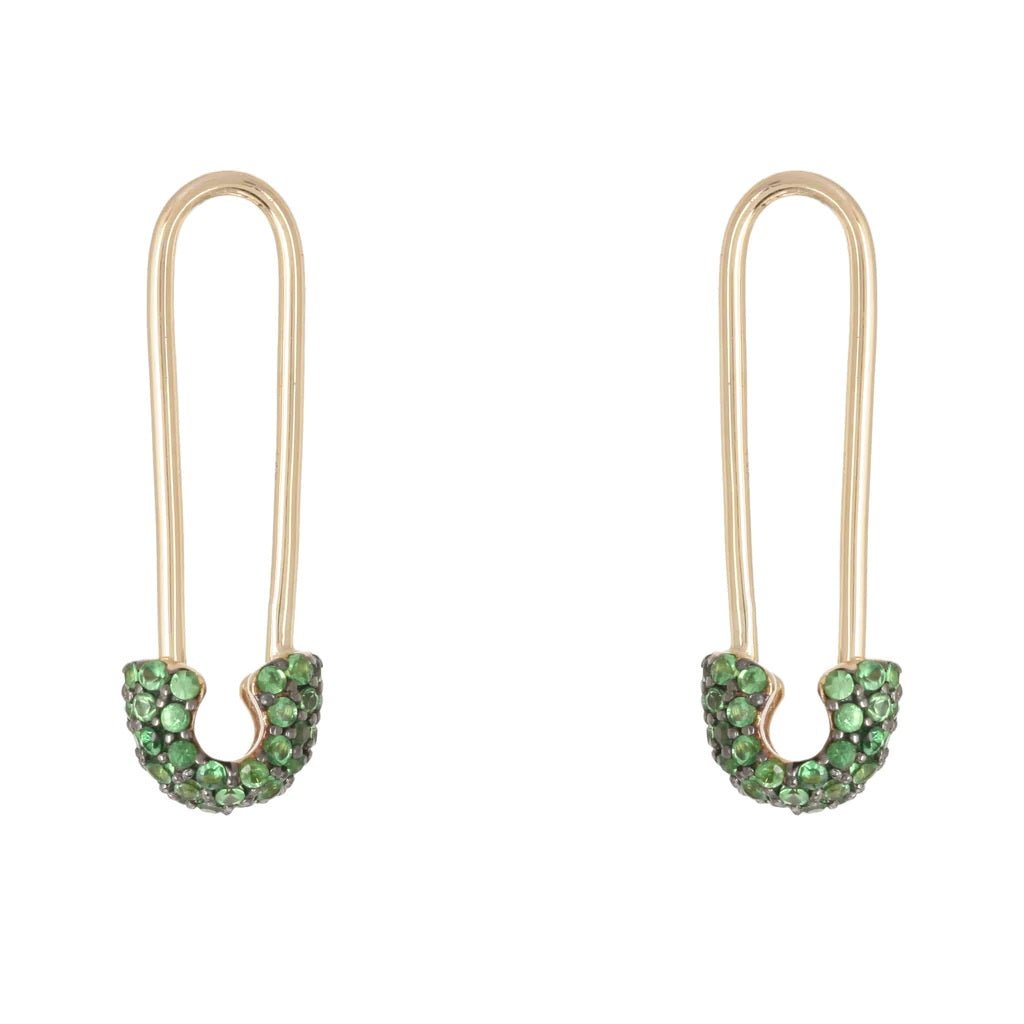 14K Gemstone Safety Pin Earring - Nolita