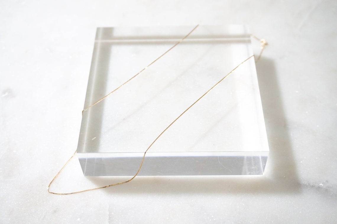 14K Gold Box Chain Necklace - Nolita