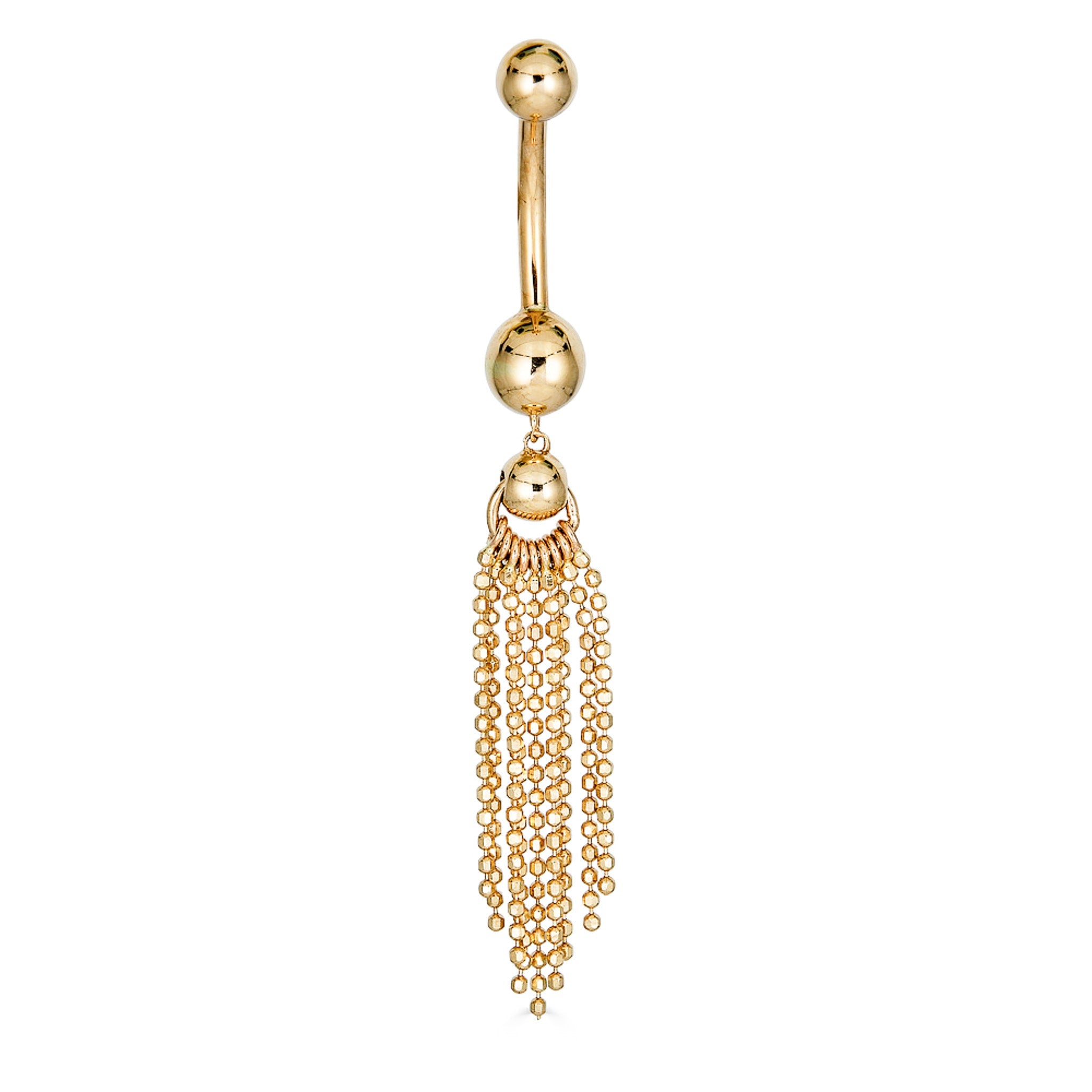 14K Gold Chain Dangle Belly Ring - Nolita