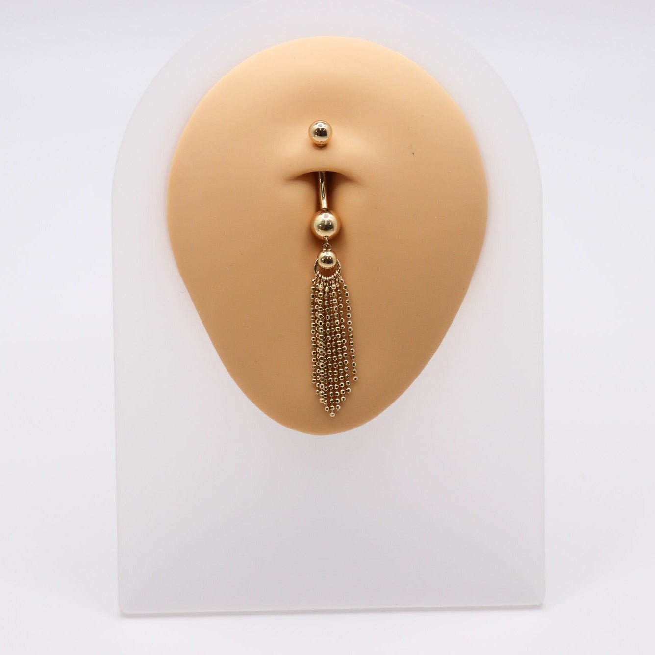14K Gold Chain Dangle Belly Ring - Nolita