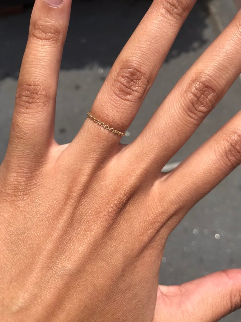 14k Gold Chain Ring - Nolita