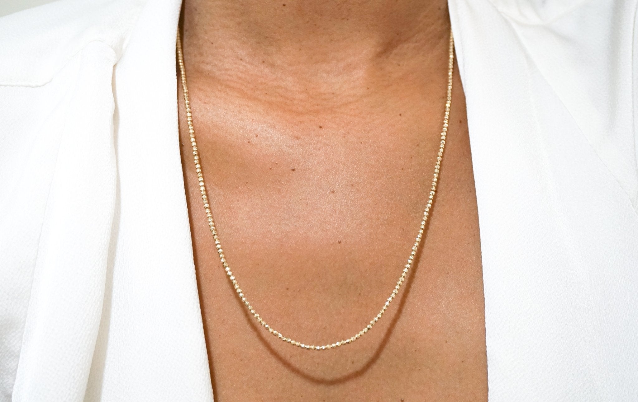 14K Gold Diamond Cut Ball Chain - Nolita