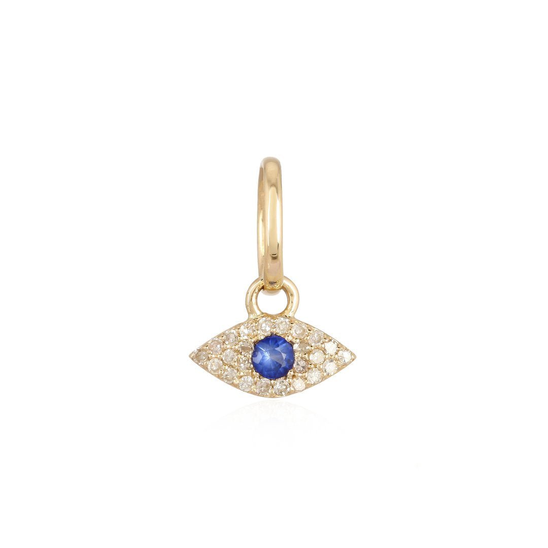 14K Gold Diamond Evil Eye Charm - Nolita