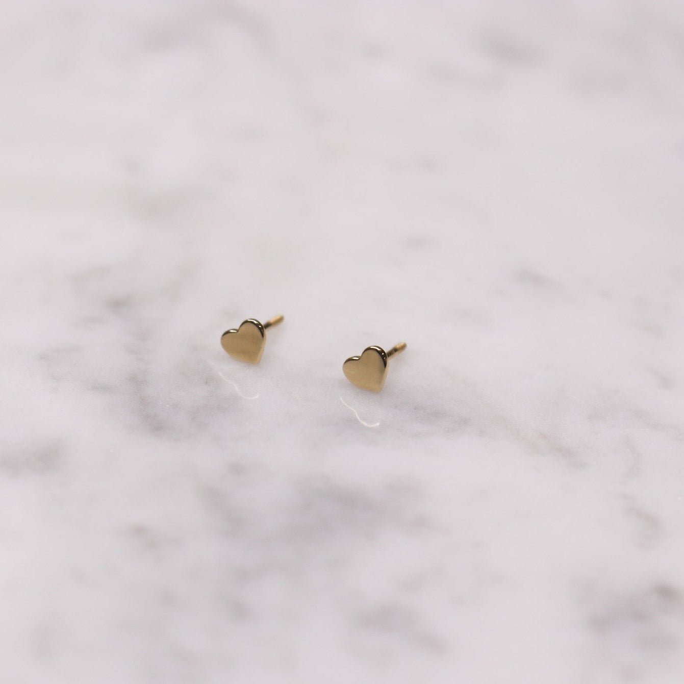 14K Gold Heart Studs - Nolita