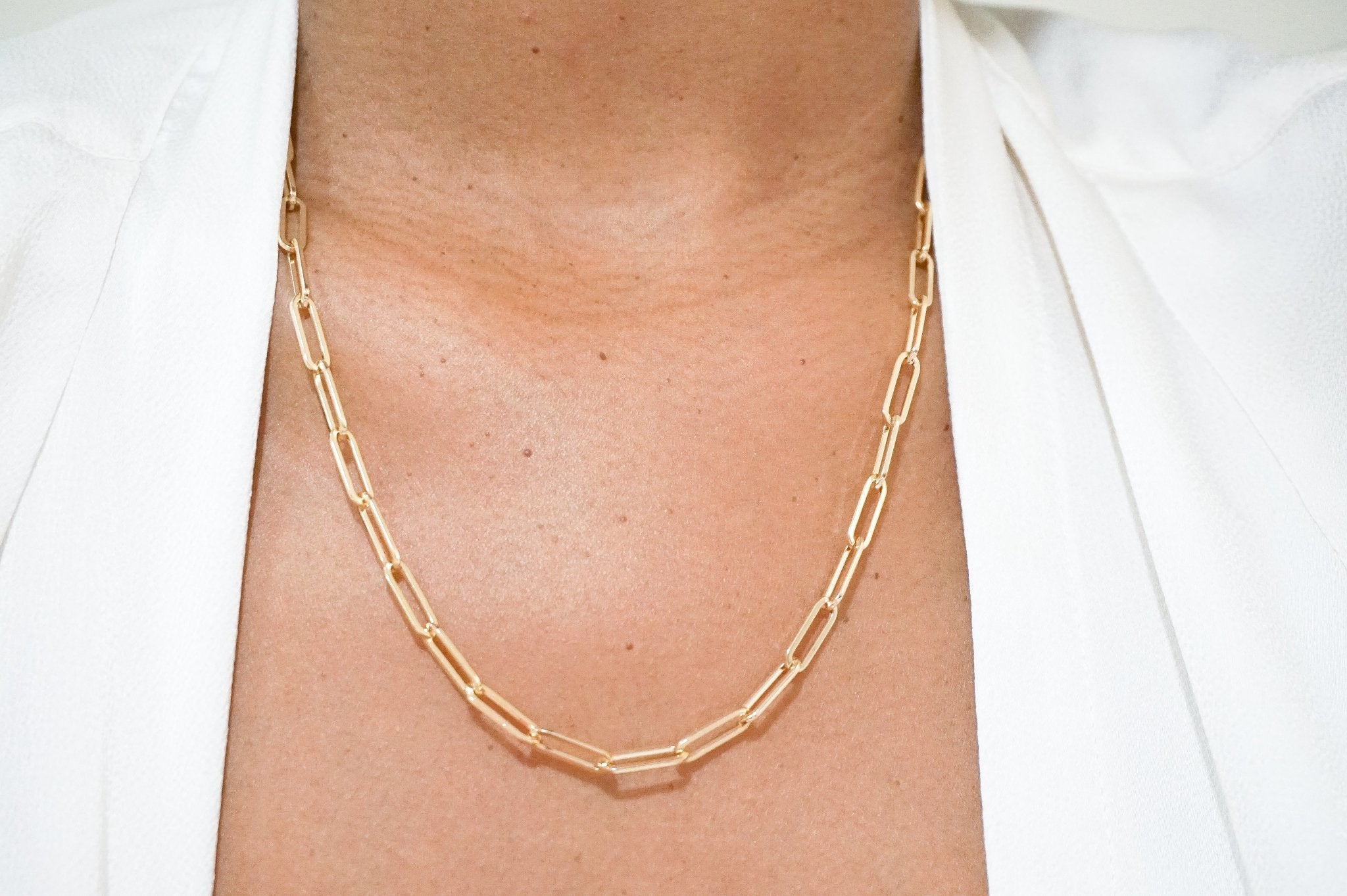 14K Gold Medium Paperclip Necklace - Nolita