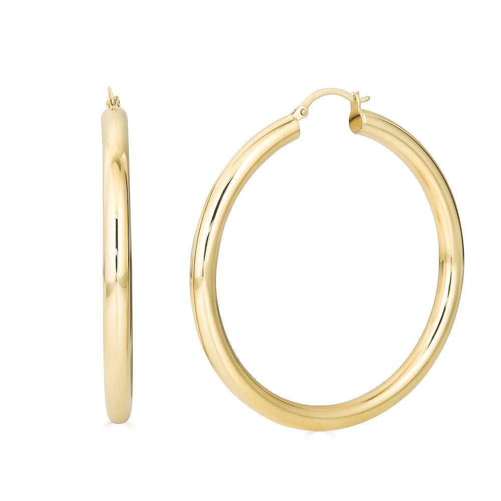 14K Gold Thick Hoop Earrings - 25mm - Nolita