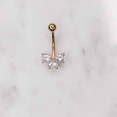 14K Heart CZ Belly Ring - Nolita