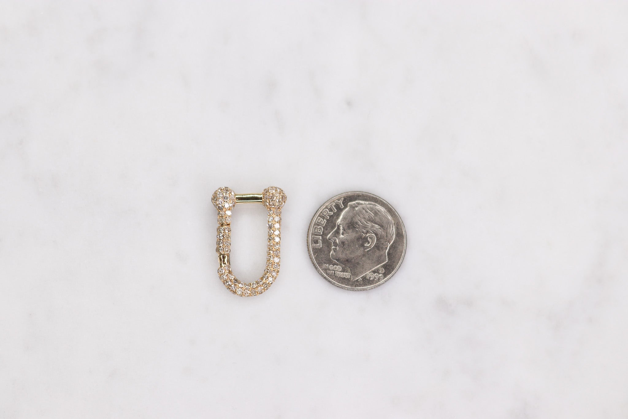14K Large Diamond Clasp - Nolita