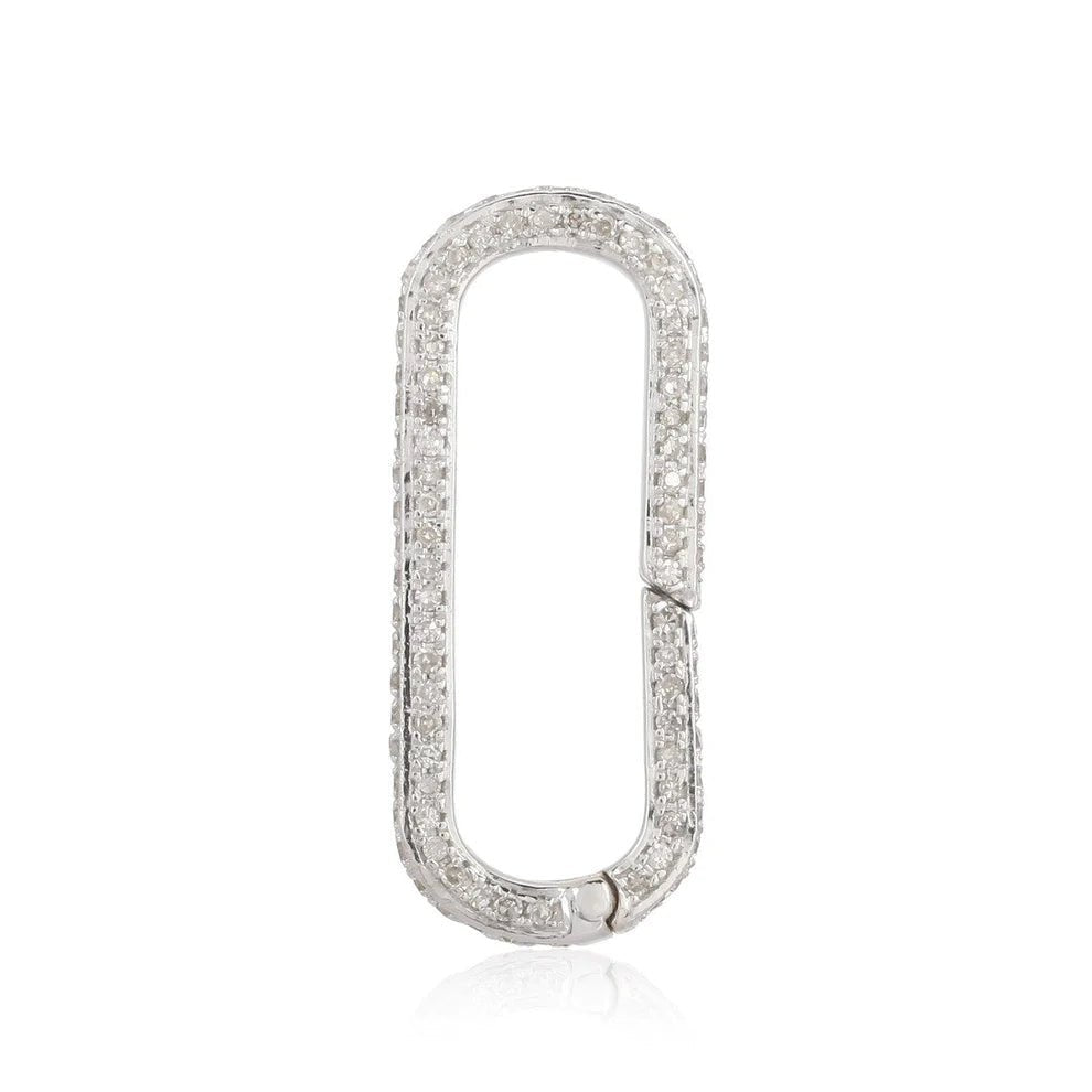 14K Large Diamond Enhancer Charm Lock - Nolita