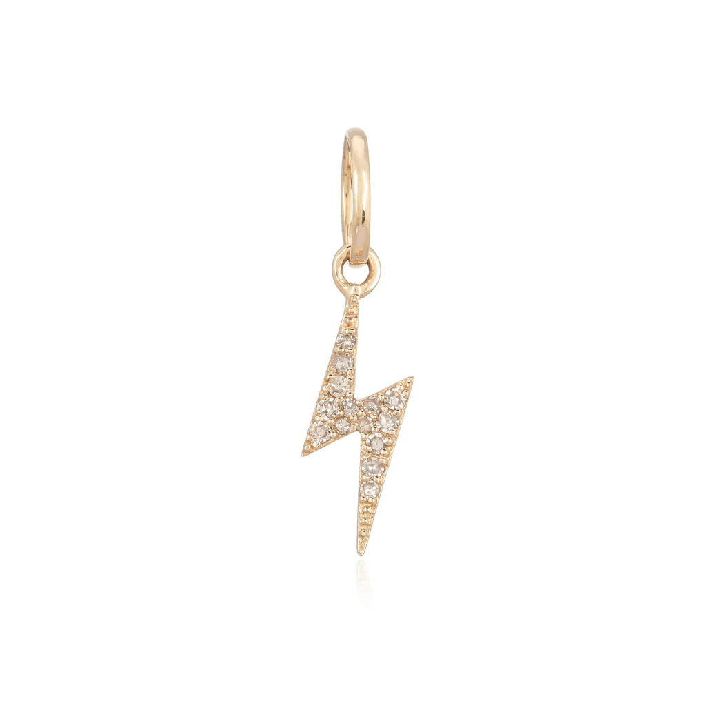 14K Mini Lightning Bolt Charm - Nolita