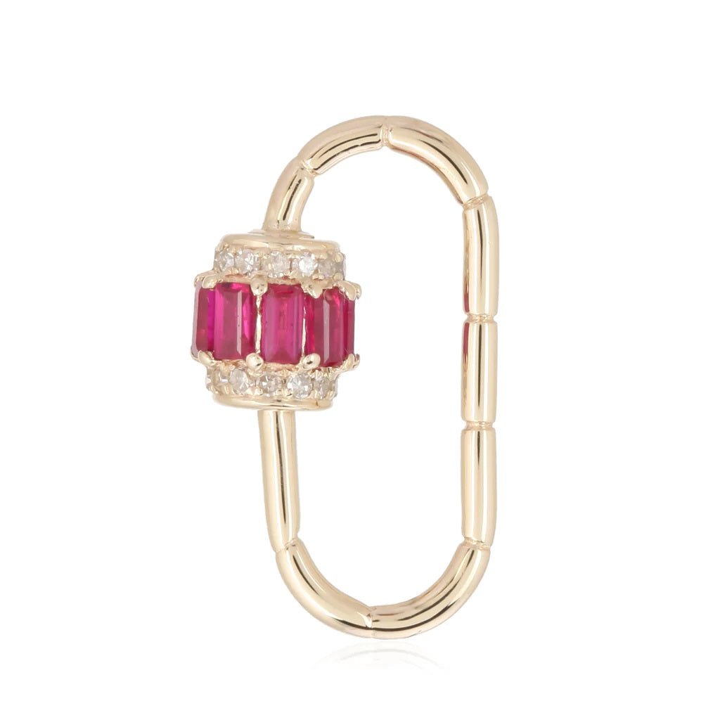 14K Ruby Diamond Lock - Nolita