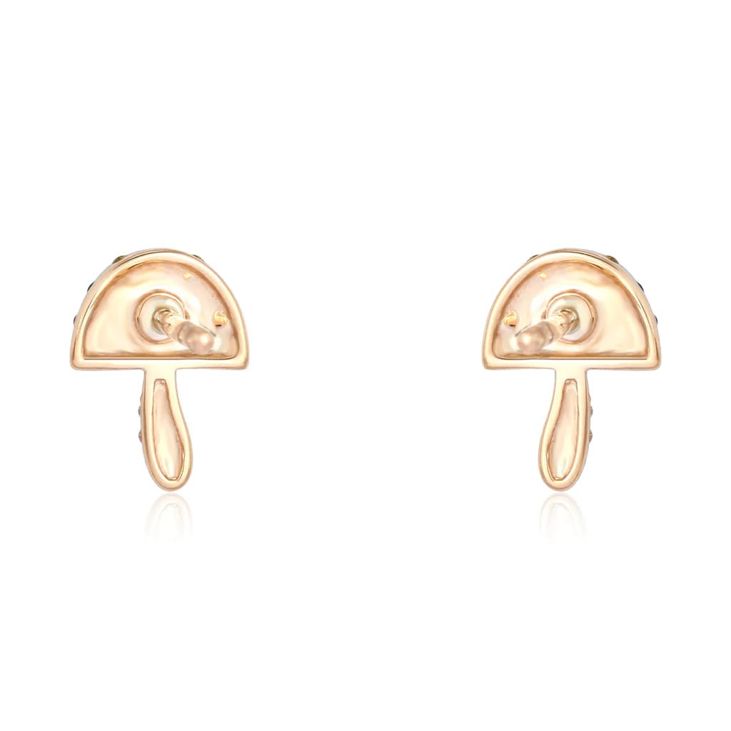 14K Ruby Mushroom Stud Earrings - Nolita