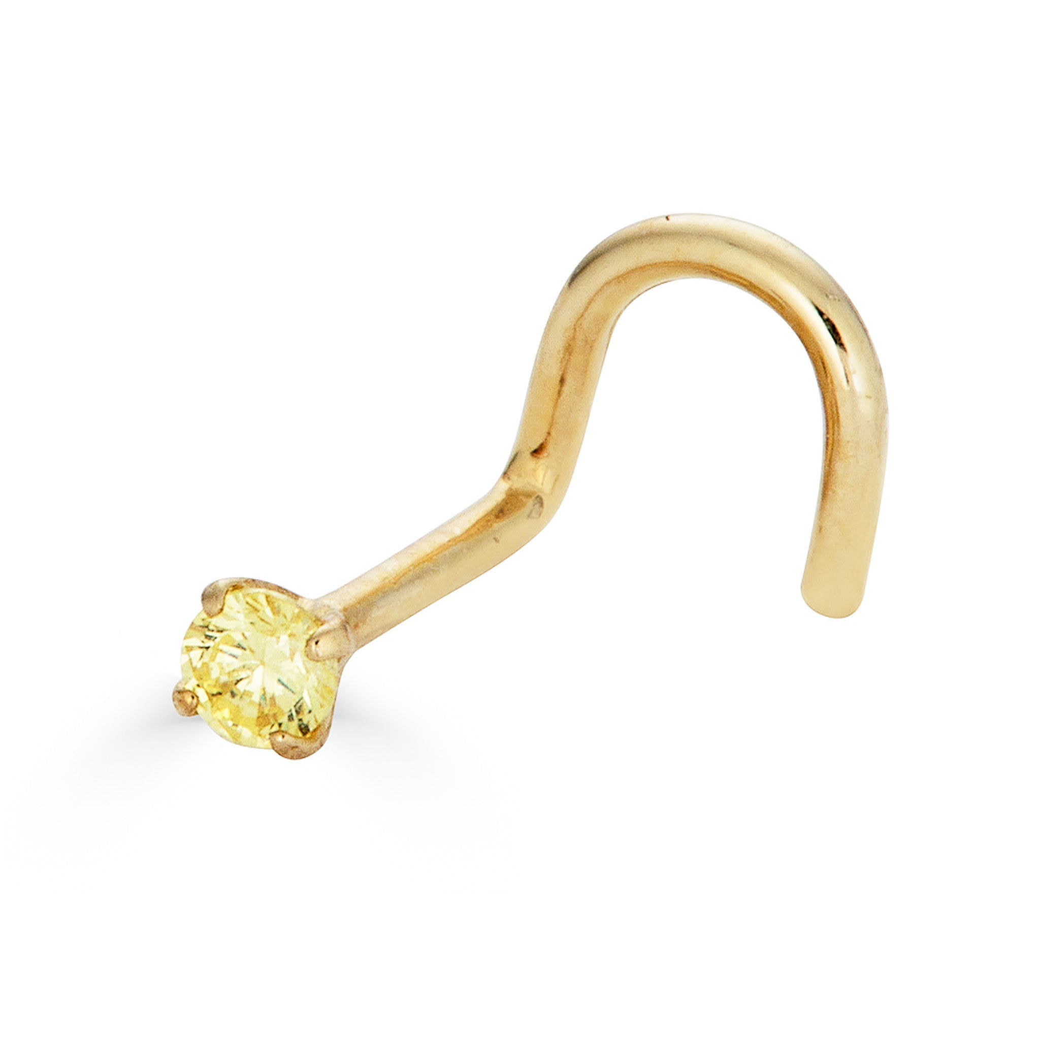 14K Solid Gold CZ Nose Stud - Nolita