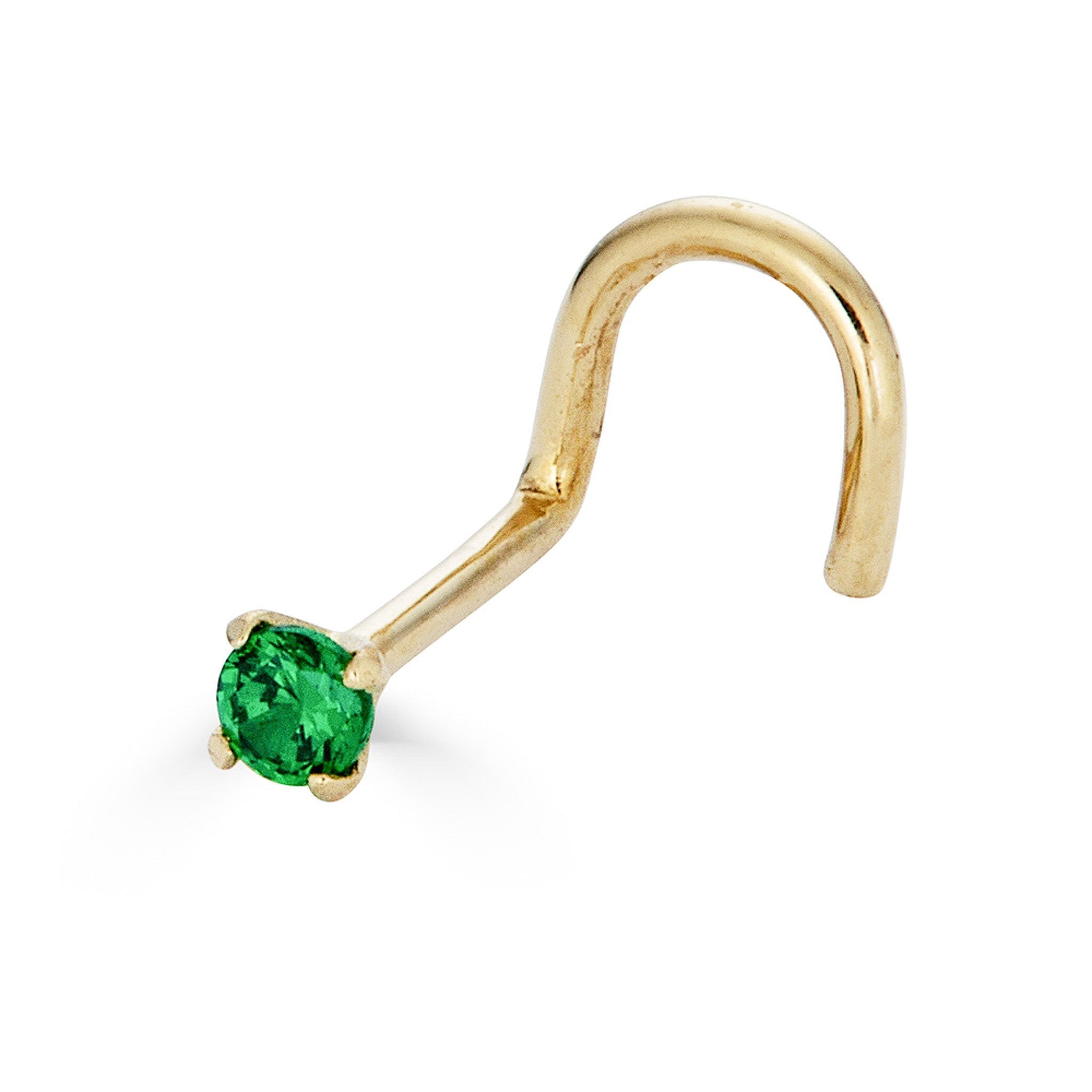 14K Solid Gold CZ Nose Stud - Nolita