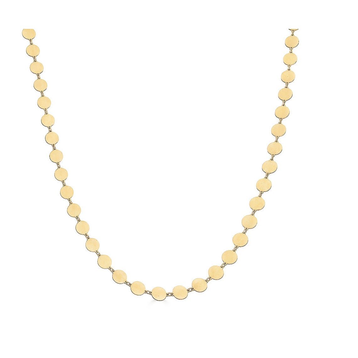 14K Solid Gold Disc Necklace - Nolita