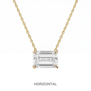 14K Emerald Lab Grown Diamond Solitaire Necklace