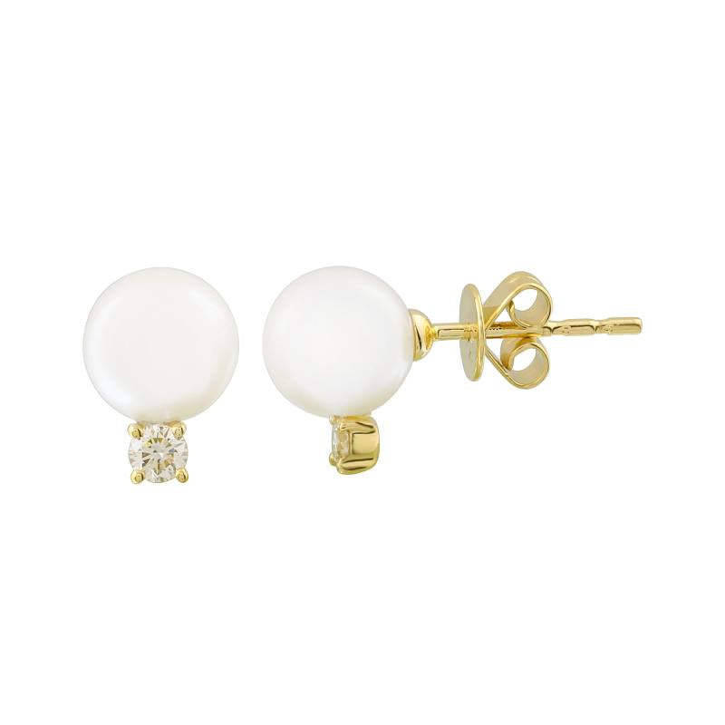 14K Gold Pearl Stud Earrings