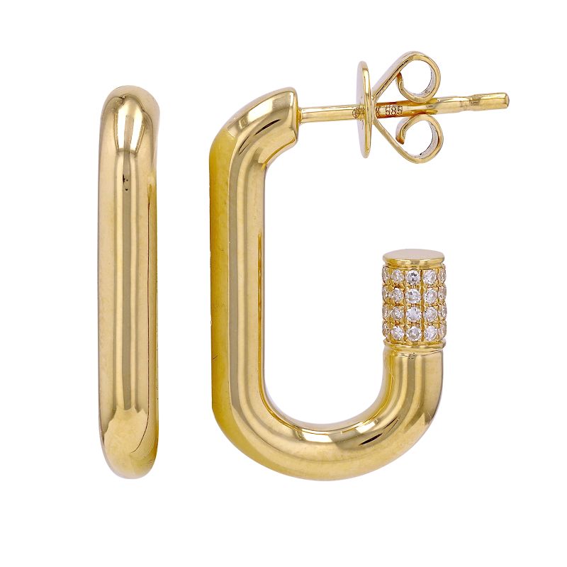 14K Diamond Hook Diamond Earrings