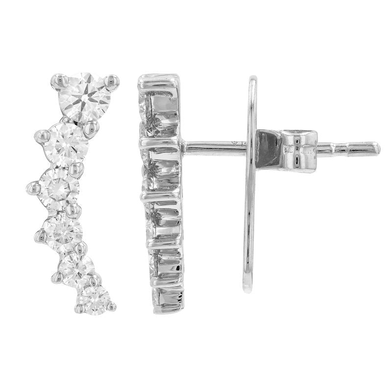 14K Gold Diamond Ear Crawler