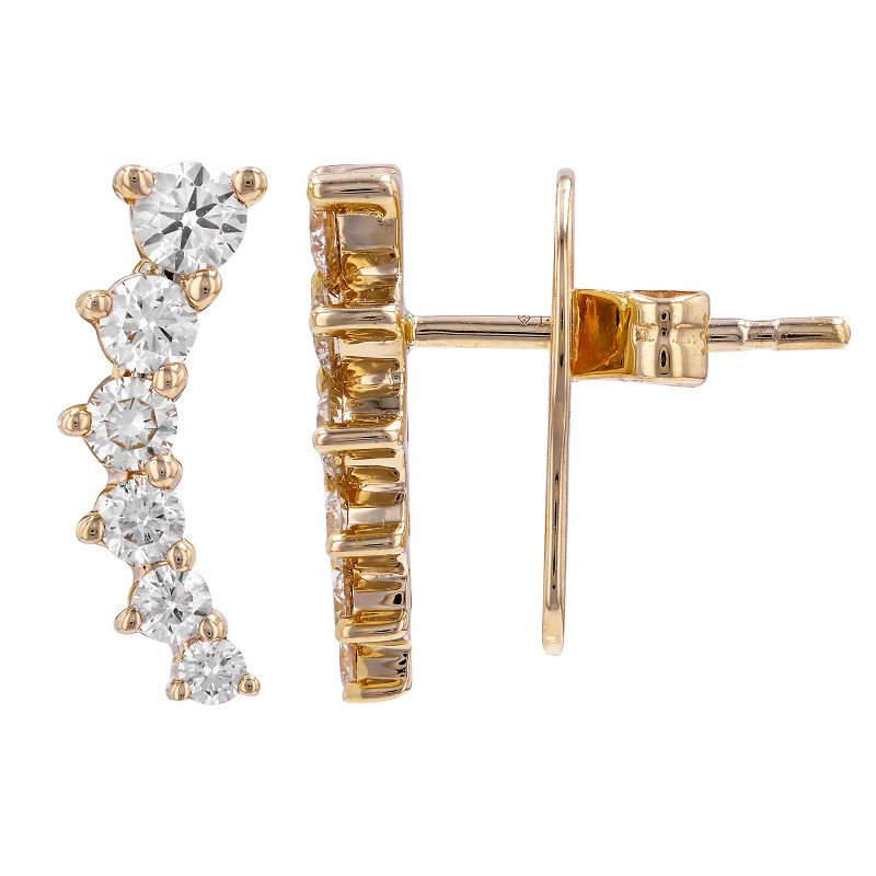 14K Gold Diamond Ear Crawler
