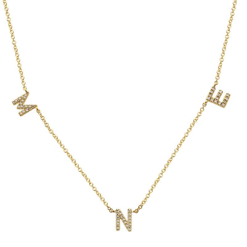 14K 3 Letter Diamond Necklace - Nolita