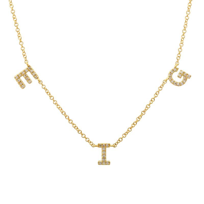 14K 3 Letter Diamond Necklace - Nolita