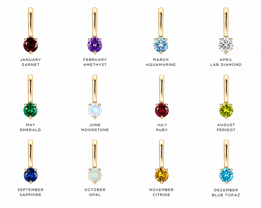 14K 3 Prong Birthstone Pendant