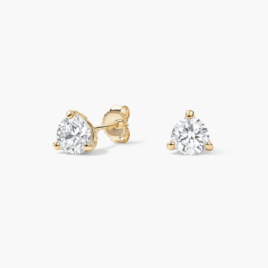 14K 3 Prong Martini Lab Grown Diamond Stud Earrings - Nolita