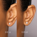 14K 3 Prong Round Lab Grown Diamond Flat Back Single Stud - Nolita