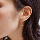 14K All Diamond Safety Pin Earring - Nolita