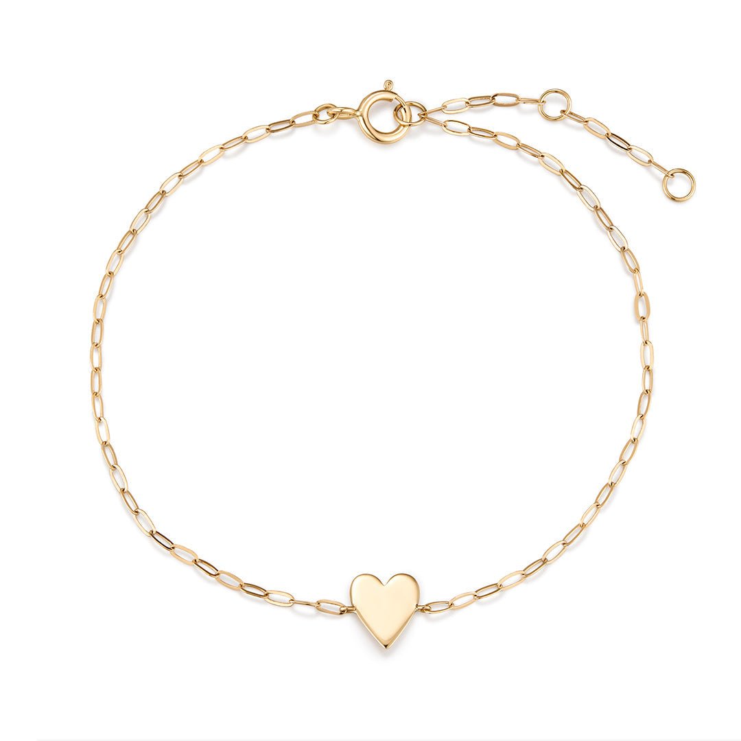14K Amour Engravable Heart Bracelet - Nolita