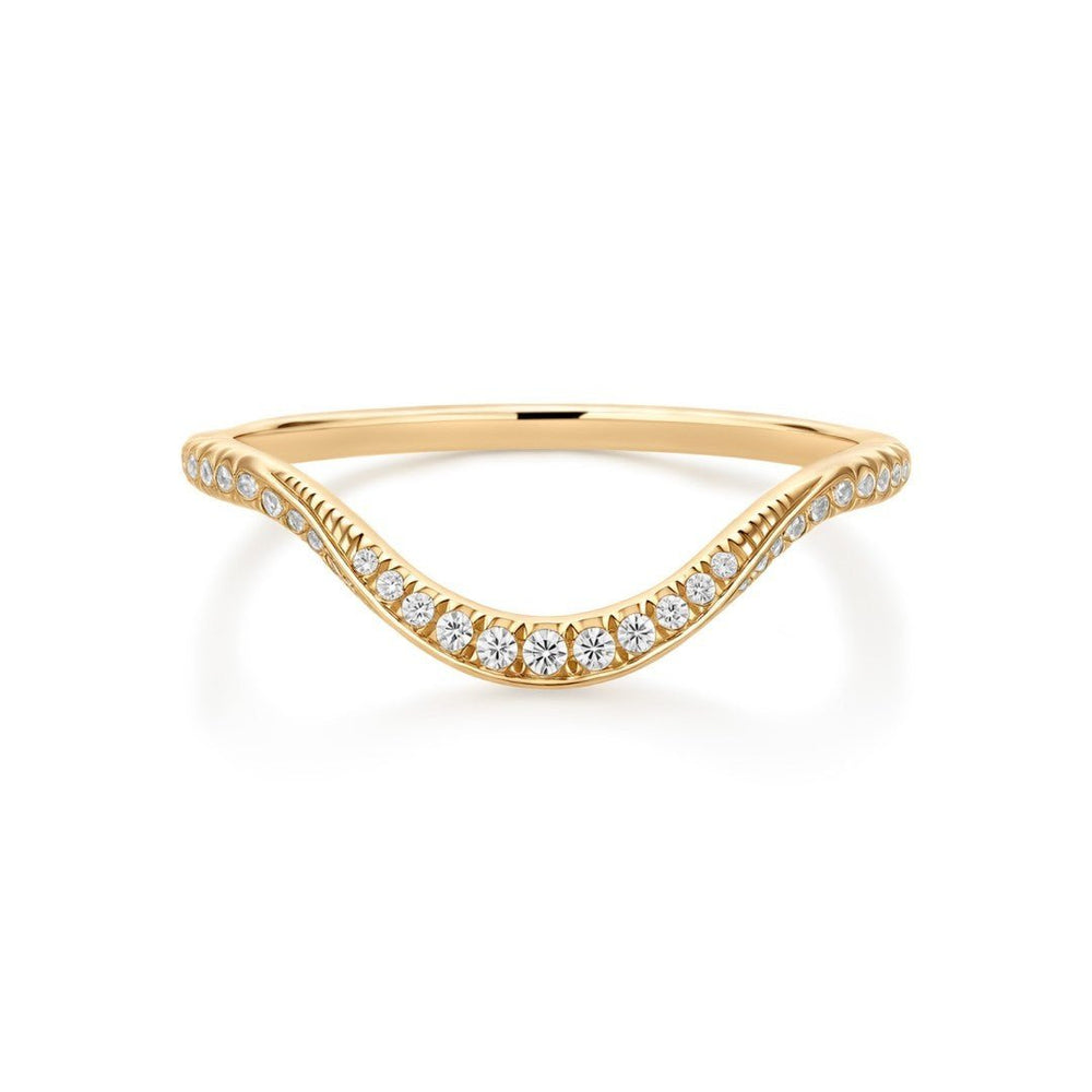 14K Arden Pavé Lab Diamond Contour Band