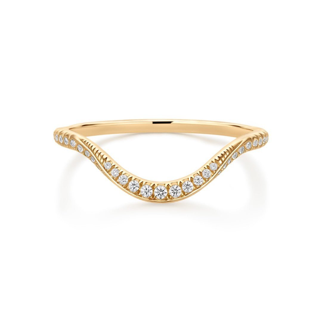 14K Arden Pavé Lab Diamond Contour Band - Nolita