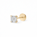 14K Asscher Cut Lab Grown Diamond Flat Back Single Stud - Nolita