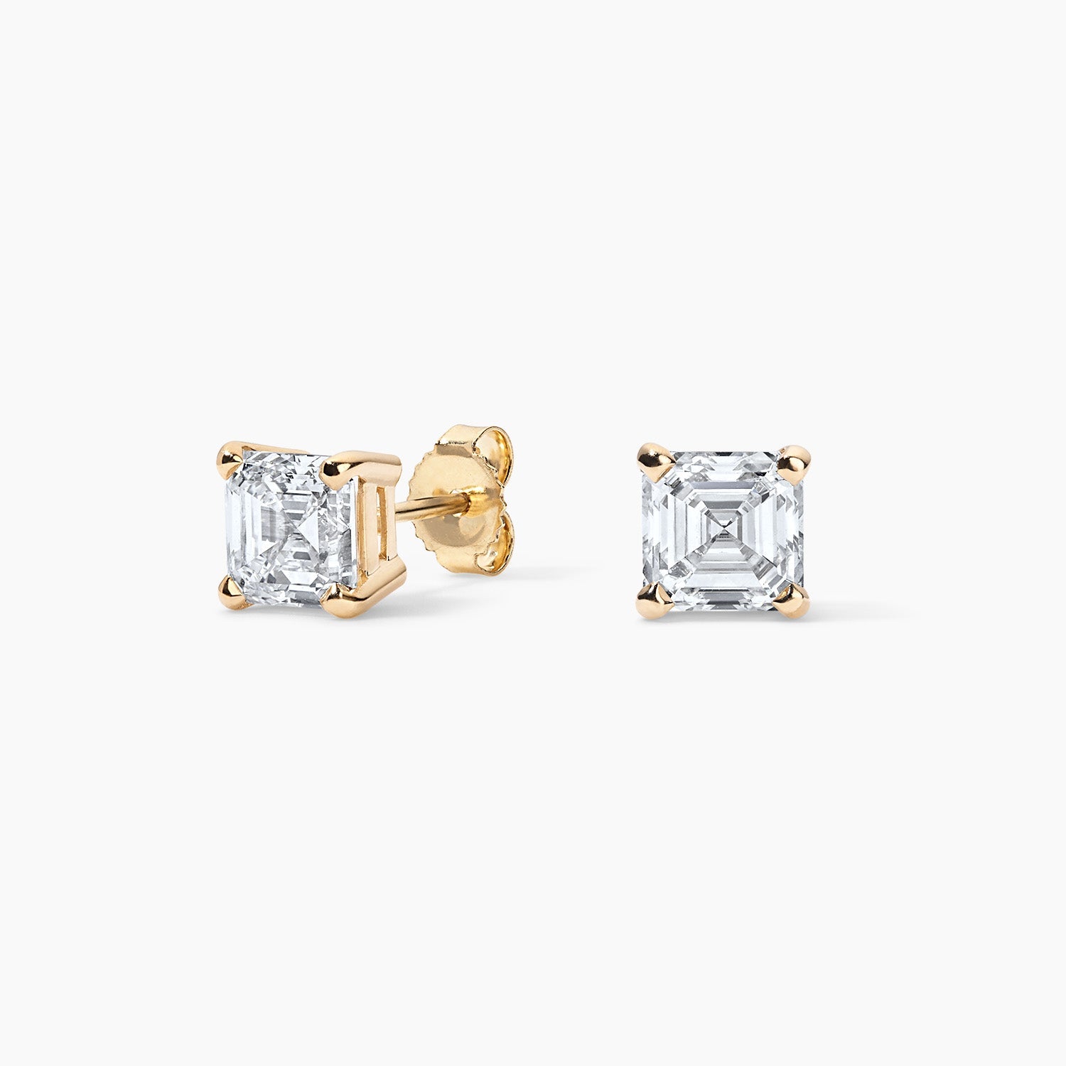 14K Asscher Cut Lab Grown Diamond Stud Earrings - Nolita