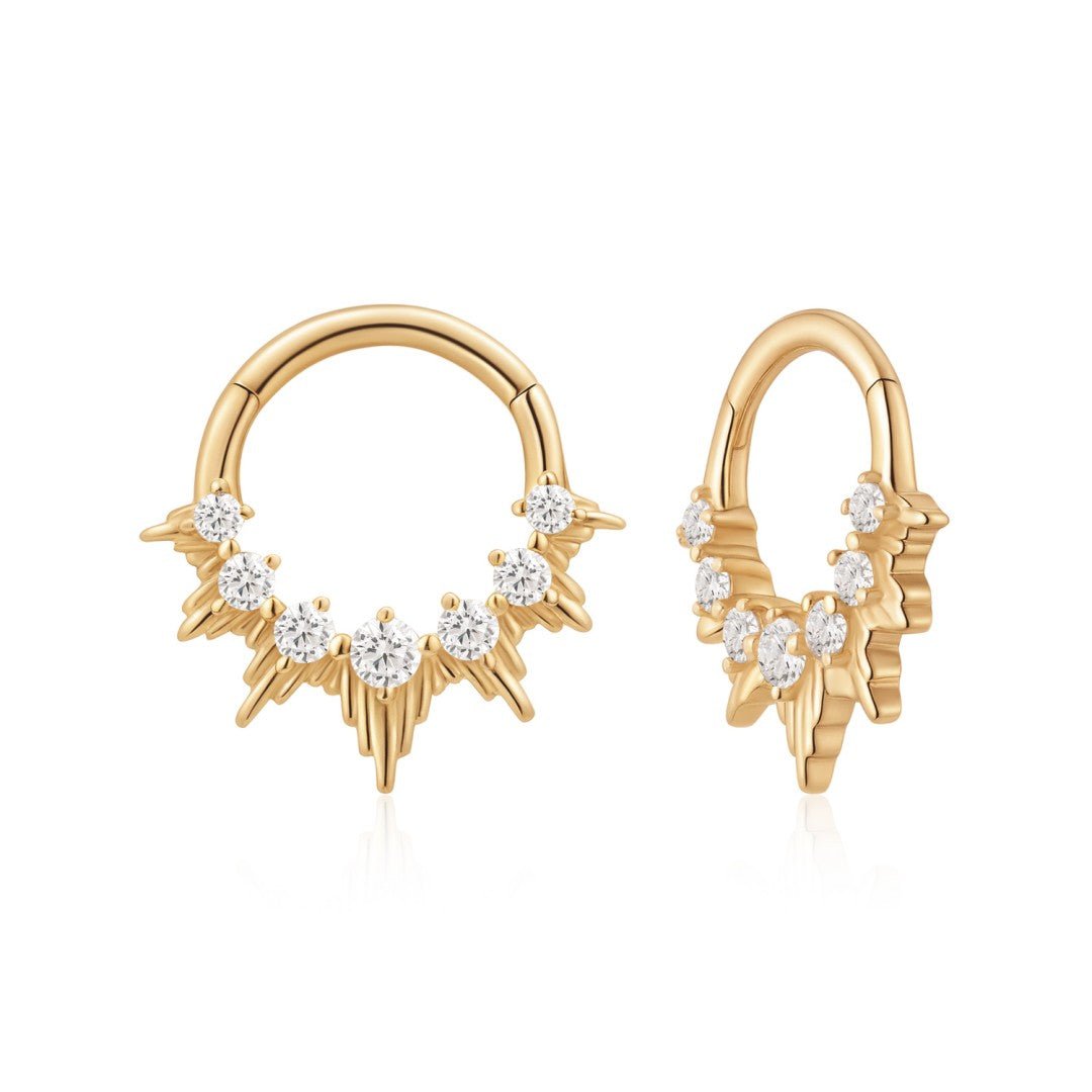 14K Astra Spike Lab Diamond Clicker Hoop - Nolita