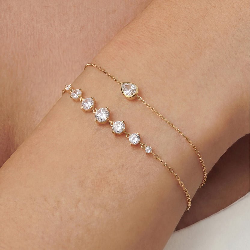 14K Aurelia Pear Lab Diamond Bracelet - Nolita