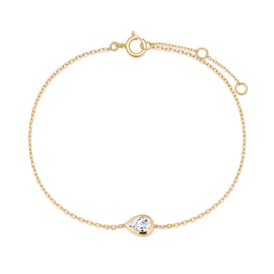 14K Aurelia Pear Lab Diamond Bracelet - Nolita